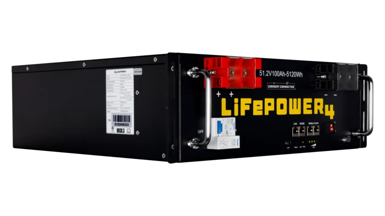 High quality photo of the EG4 LiFePOWER4 Left view. Photographed by Current Connected