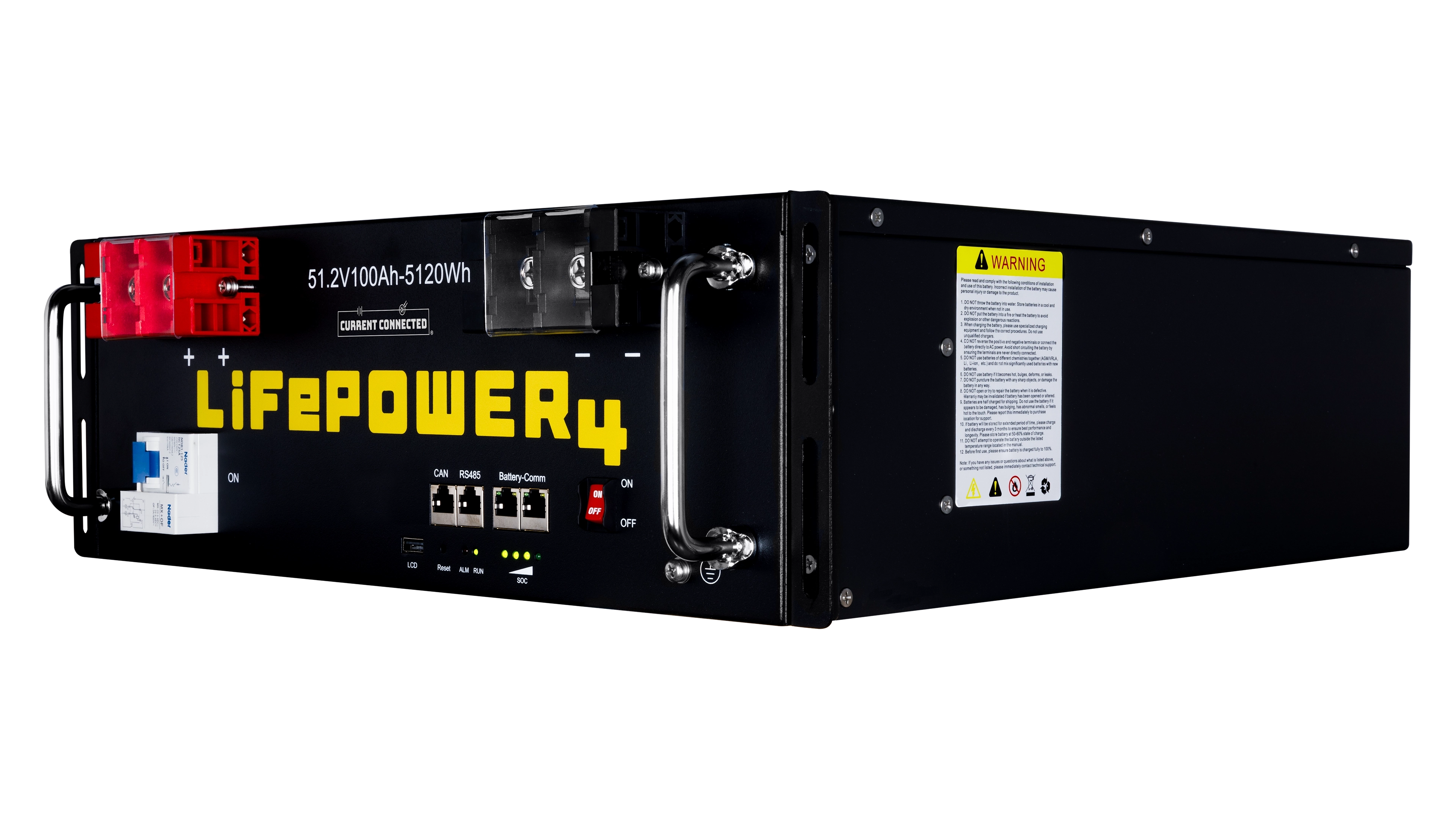 EG4LP48V100A-EG4-LiFePOWER4-Right-ISO High quality photo of the EG4 LiFePOWER4 Right view. Photographed by Current Connected