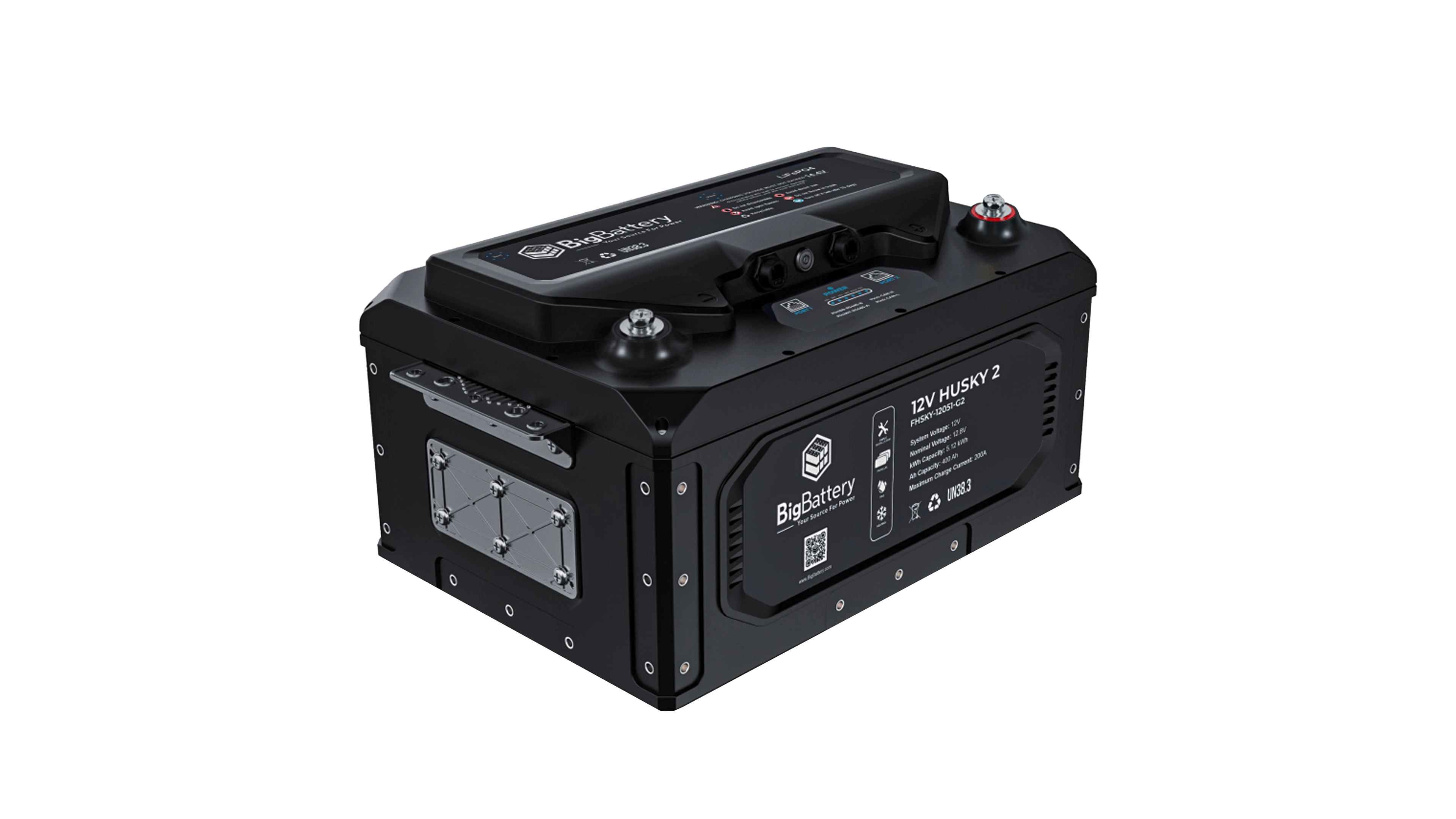 High quality photo of the Big Battery 12V Husky Front Left View. Photo sourced by Current Connected.