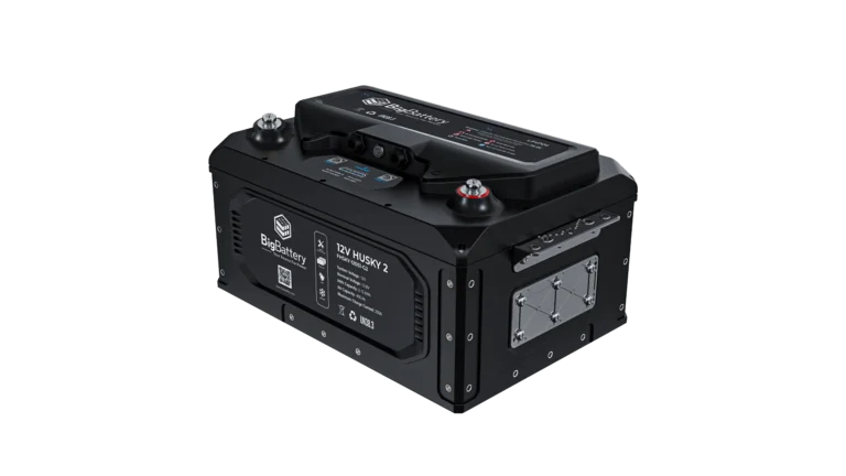 High quality photo of the Big Battery 12V Husky Front Right View. Photo sourced by Current Connected.