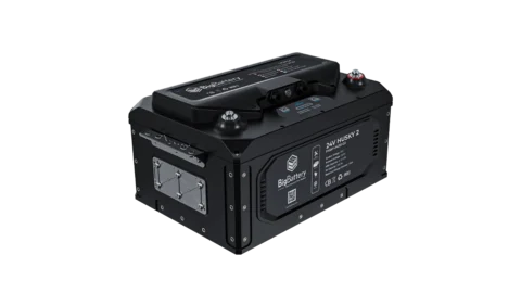 High quality photo of the Big Battery 24V Husky Front Right View. Photo sourced by Current Connected.