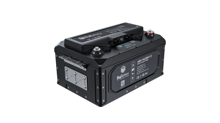 High quality photo of the Big Battery 48V Husky Front Right View. Photo sourced by Current Connected.