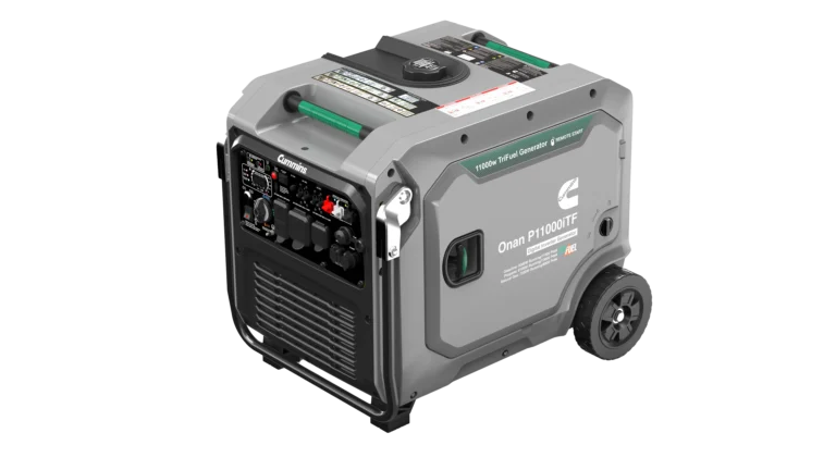 High quality photo of the Cummins Onan P11000iTF Top Right View. Photo sourced by Current Connected.