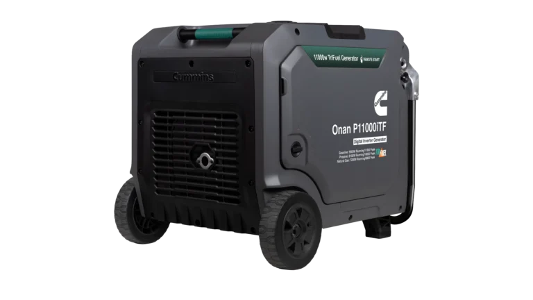 High quality photo of the Cummins Onan P11000iTF Rear Right View. Photo sourced by Current Connected.