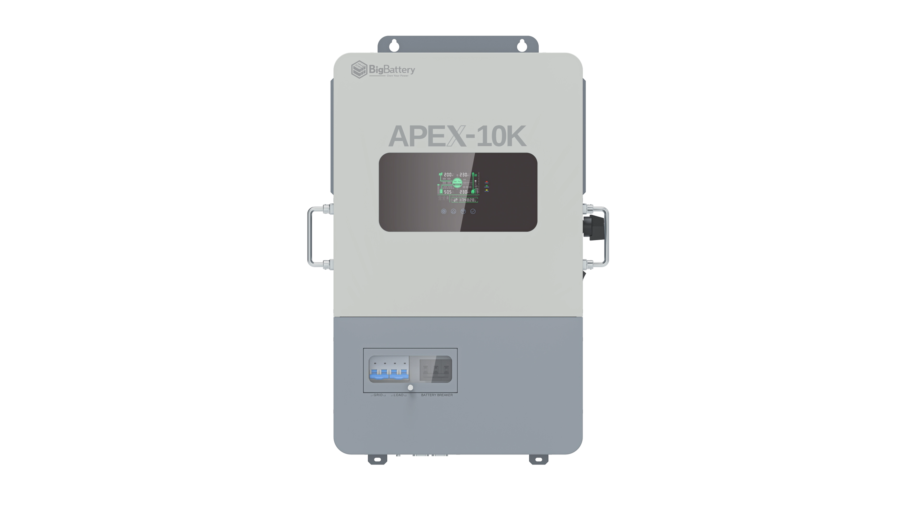 High quality photo of the Big Battery Apex-10k Front View. Photo sourced by Current Connected.