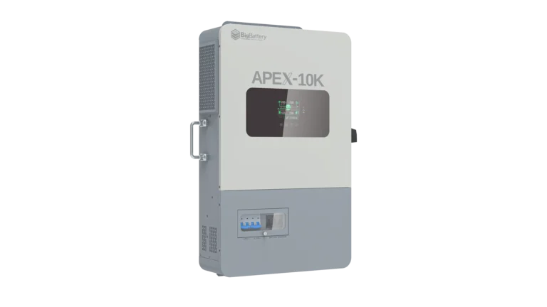 High quality photo of the Big Battery Apex-10k Front Left View. Photo sourced by Current Connected.