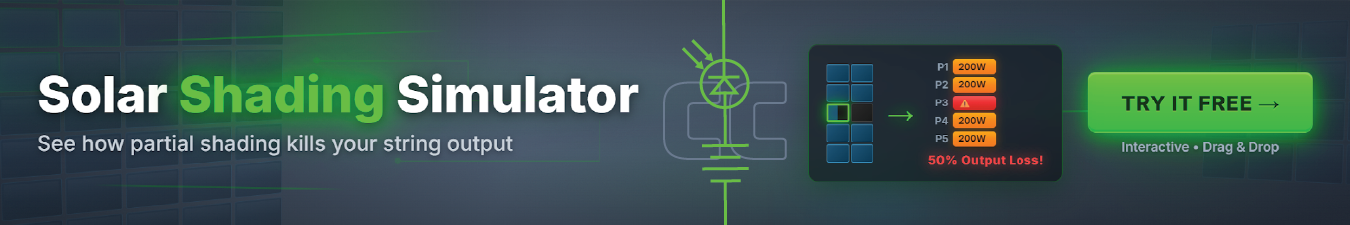 Check out our solar shading simulator to learn about how bypass/blocking diodes help your solar array