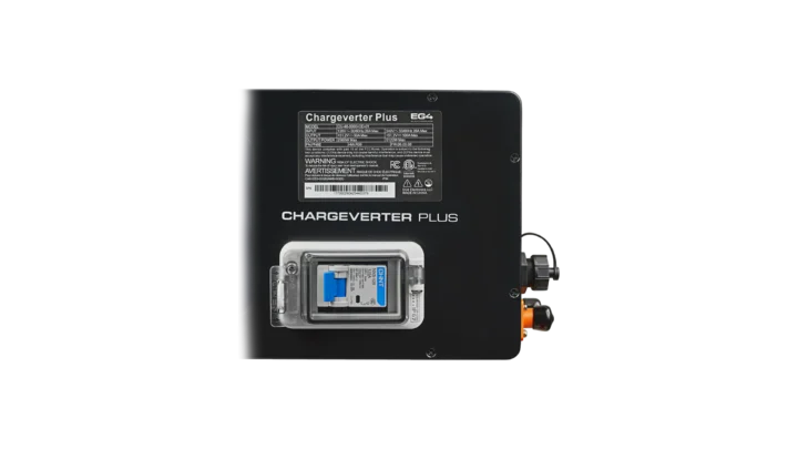 High quality photo of the EG4 Chargeverter Plus Front Zoom View. Photo sourced by Current Connected.