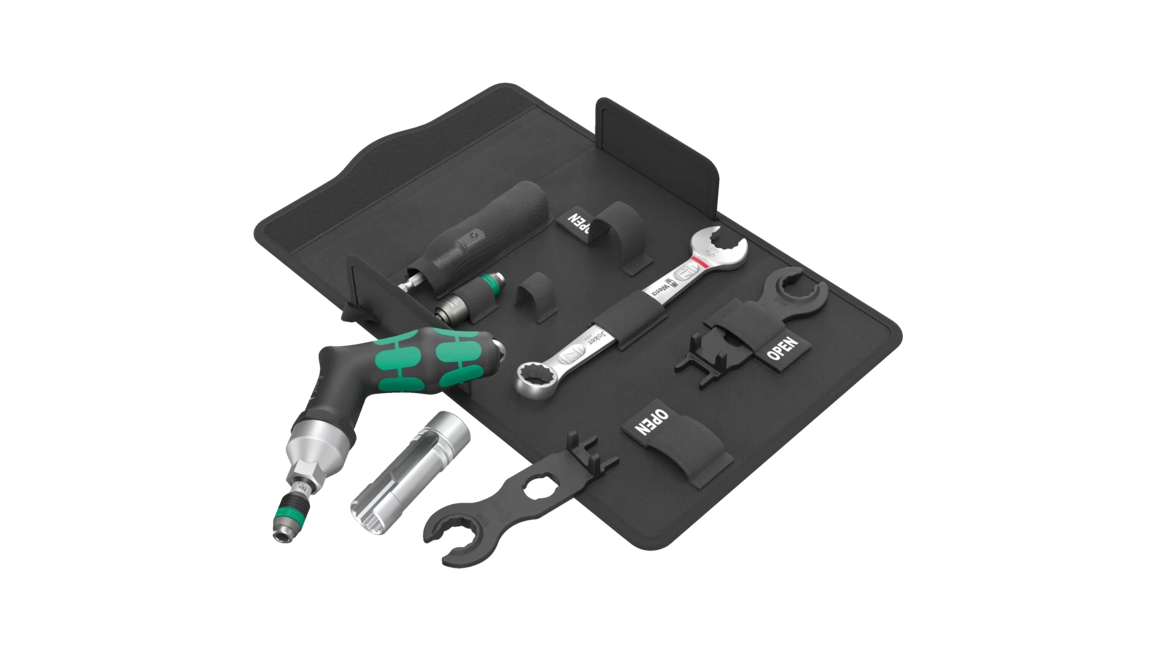 High quality photo of the Wera 9524 Photovoltaic mounting tool set. Photo sourced by Current Connected from WERA Tools.