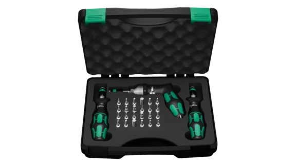 High quality photo of the Wera 7440 41 41 Kraftform Torque Screwdriver Set. Photo sourced by Current Connected from WERA Tools.