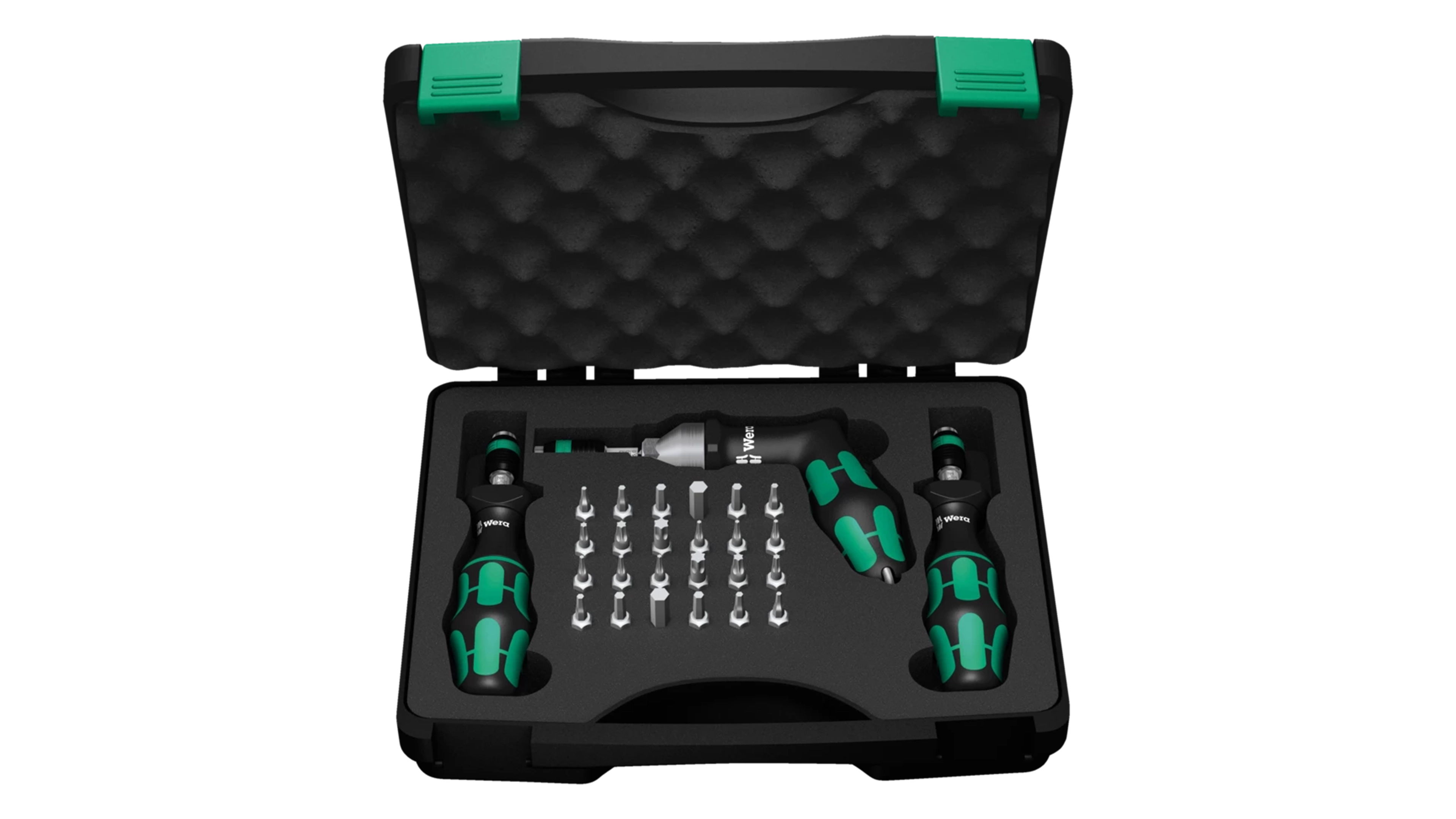 High quality photo of the Wera 7440 41 41 Kraftform Torque Screwdriver Set. Photo sourced by Current Connected from WERA Tools.