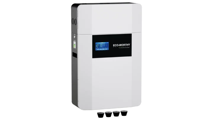 High quality photo of the ECO-WORTHY 48V 100Ah Wall Mount Front Left View. Photo sourced by Current Connected from ECO-WORTHY.