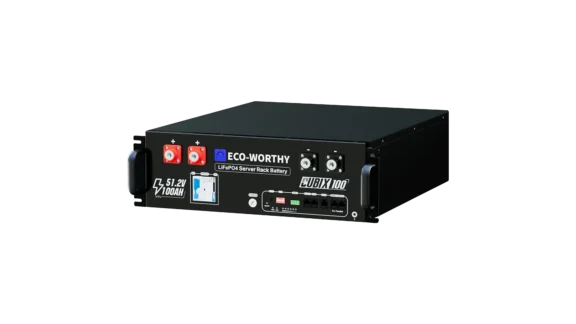 High quality photo of the ECO-WORTHY Cubix 100 Front Right View. Photo sourced by Current Connected from ECO-WORTHY.