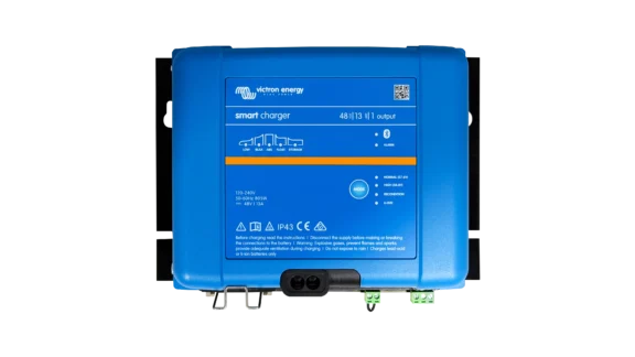 Victron Energy Smart IP43 Charger 48/13 Single Output, 120-240V Input, 48V Battery Charger and DC Power Supply, 13A Charge Current